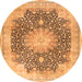 Machine Washable Medallion Orange Traditional Area Rugs, wshtr3177org