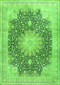 Medallion Green Traditional Rug, tr3177grn