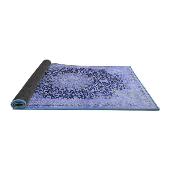 Sideview of Medallion Blue Traditional Rug, tr3177blu