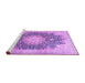 Sideview of Machine Washable Medallion Purple Traditional Area Rugs, wshtr3177pur