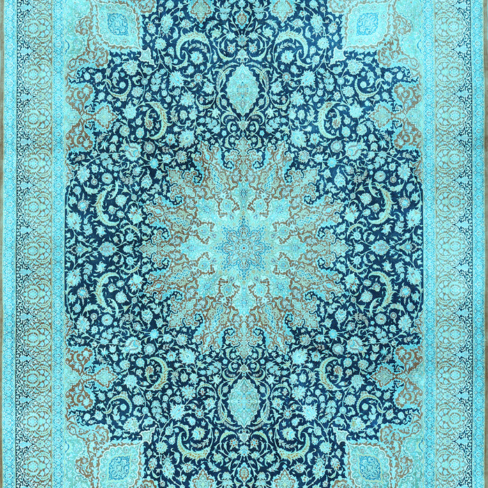 Medallion Light Blue Traditional Rug, tr3177lblu