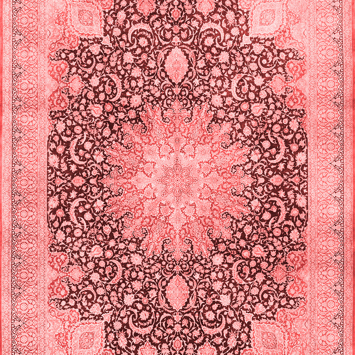 Machine Washable Medallion Red Traditional Rug, wshtr3177red