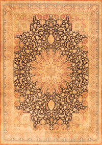 Medallion Orange Traditional Rug, tr3177org