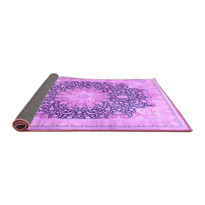 Sideview of Medallion Purple Traditional Rug, tr3177pur