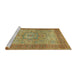Sideview of Machine Washable Traditional Brass Green Rug, wshtr3178
