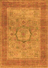 Medallion Orange Traditional Rug, tr3178org