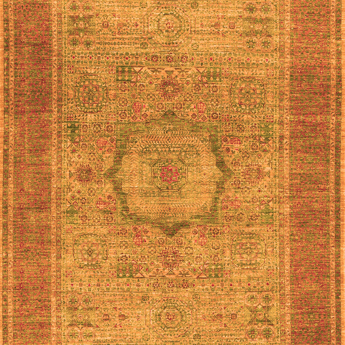 Medallion Orange Traditional Rug, tr3178org