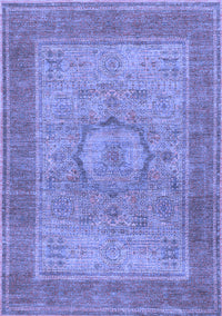 Medallion Blue Traditional Rug, tr3178blu