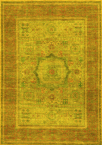 Medallion Yellow Traditional Rug, tr3178yw