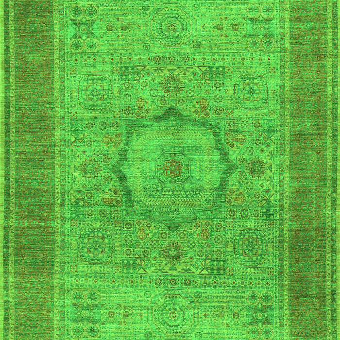 Serging Thickness of Machine Washable Medallion Green Traditional Area Rugs, wshtr3178grn
