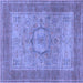 Square Medallion Blue Traditional Rug, tr3178blu