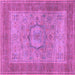 Square Medallion Purple Traditional Rug, tr3178pur