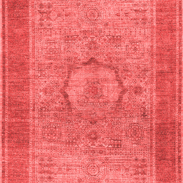 Machine Washable Medallion Red Traditional Rug, wshtr3178red