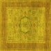 Square Medallion Yellow Traditional Rug, tr3178yw