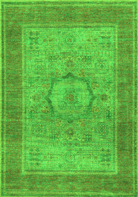 Medallion Green Traditional Rug, tr3178grn