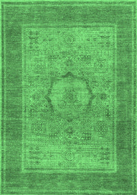 Medallion Emerald Green Traditional Rug, tr3178emgrn