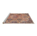 Sideview of Machine Washable Traditional Tan Brown Rug, wshtr3179