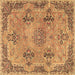 Square Machine Washable Persian Brown Traditional Rug, wshtr3179brn