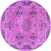 Round Persian Purple Traditional Rug, tr3179pur