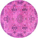 Round Persian Pink Traditional Rug, tr3179pnk