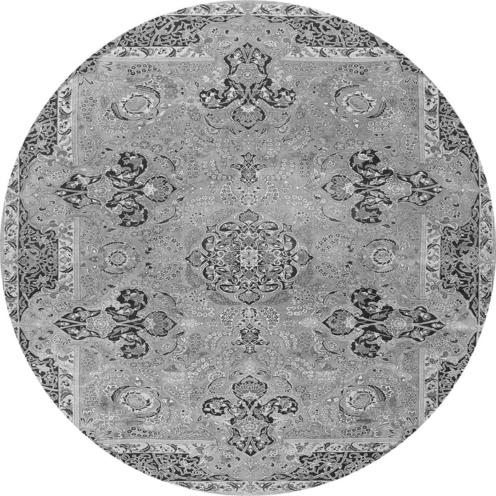 Machine Washable Persian Gray Traditional Rug, wshtr3179gry