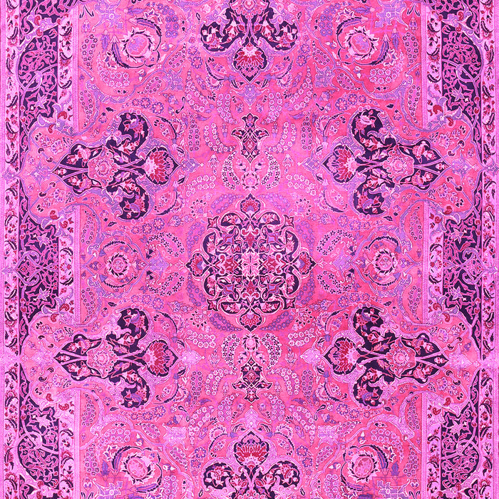 Machine Washable Persian Pink Traditional Rug, wshtr3179pnk