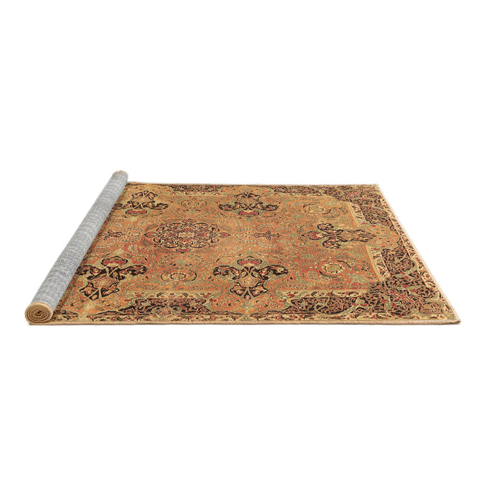 Sideview of Machine Washable Persian Brown Traditional Rug, wshtr3179brn