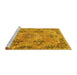 Sideview of Machine Washable Persian Yellow Traditional Rug, wshtr3179yw