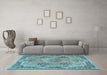 Machine Washable Persian Light Blue Traditional Rug in a Living Room, wshtr3179lblu