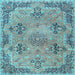 Square Persian Light Blue Traditional Rug, tr3179lblu