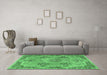 Machine Washable Persian Emerald Green Traditional Area Rugs in a Living Room,, wshtr3179emgrn