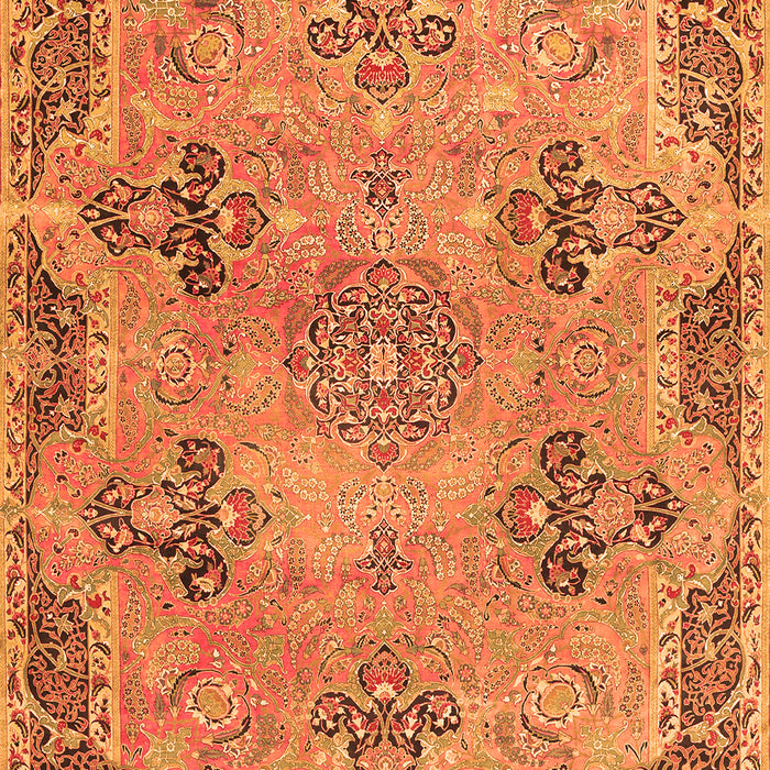 Serging Thickness of Machine Washable Persian Orange Traditional Area Rugs, wshtr3179org