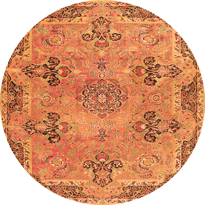 Machine Washable Persian Orange Traditional Area Rugs, wshtr3179org