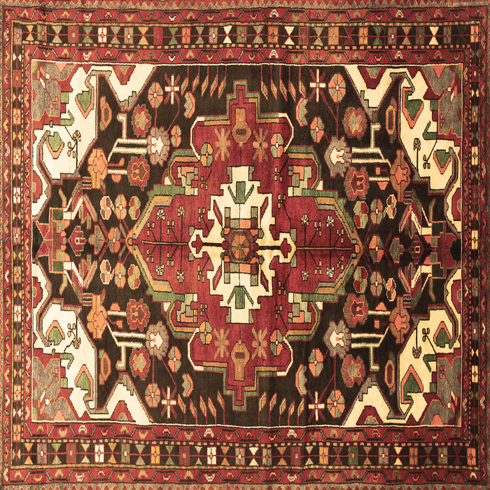 Square Persian Brown Traditional Rug, tr317brn