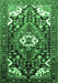 Machine Washable Persian Emerald Green Traditional Area Rugs, wshtr317emgrn