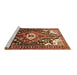 Sideview of Machine Washable Persian Brown Traditional Rug, wshtr317brn