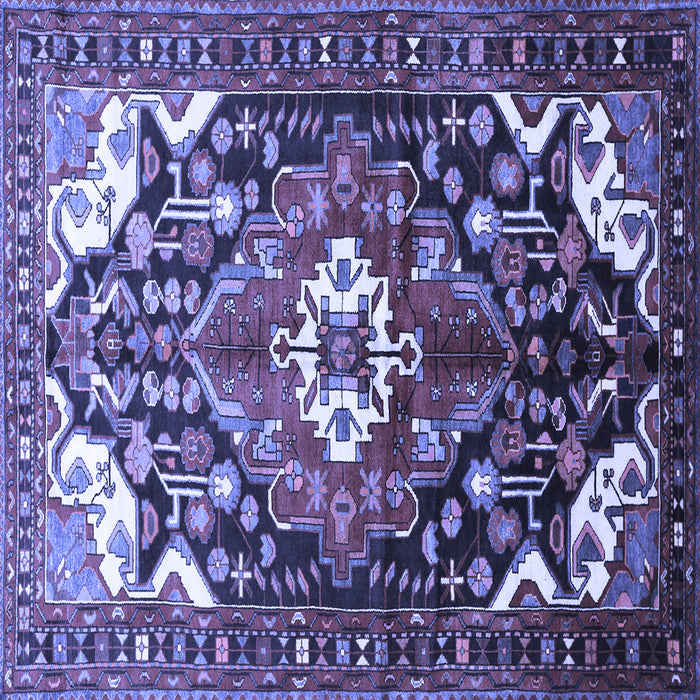 Square Persian Blue Traditional Rug, tr317blu