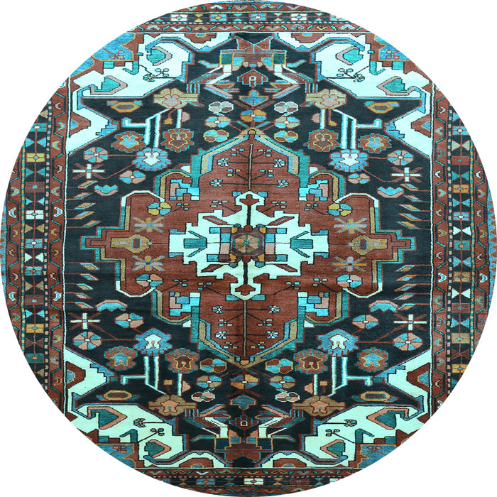 Round Persian Light Blue Traditional Rug, tr317lblu