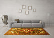 Machine Washable Persian Yellow Traditional Rug in a Living Room, wshtr317yw