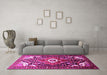 Machine Washable Persian Pink Traditional Rug in a Living Room, wshtr317pnk