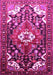 Machine Washable Persian Pink Traditional Rug, wshtr317pnk