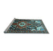 Sideview of Machine Washable Persian Light Blue Traditional Rug, wshtr317lblu