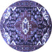 Round Persian Blue Traditional Rug, tr317blu