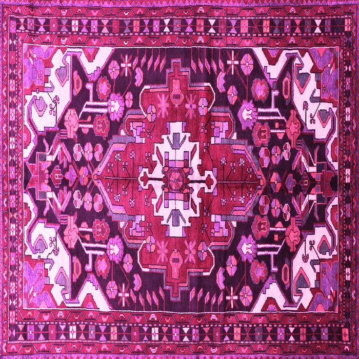 Square Machine Washable Persian Pink Traditional Rug, wshtr317pnk