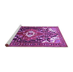 Sideview of Machine Washable Persian Purple Traditional Area Rugs, wshtr317pur