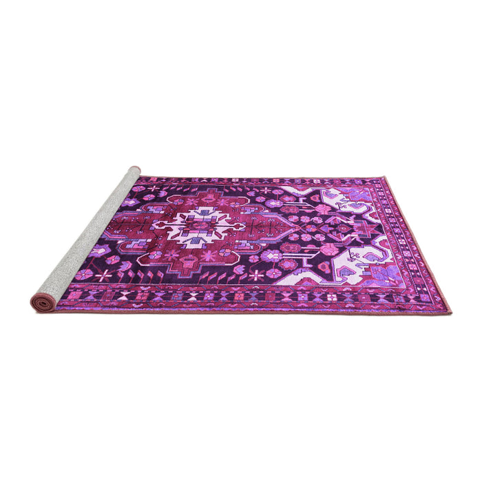 Sideview of Machine Washable Persian Purple Traditional Area Rugs, wshtr317pur