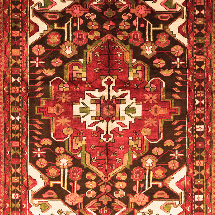 Serging Thickness of Machine Washable Persian Orange Traditional Area Rugs, wshtr317org