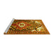 Sideview of Machine Washable Persian Yellow Traditional Rug, wshtr317yw