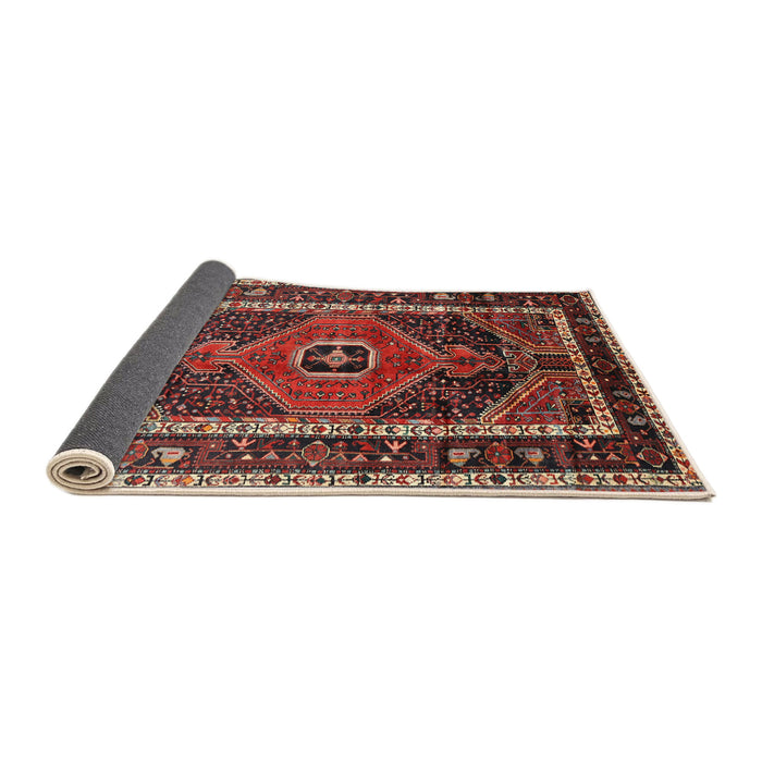 Sideview of Traditional Saffron Red Persian Rug, tr318