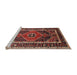 Sideview of Machine Washable Traditional Saffron Red Rug, wshtr318